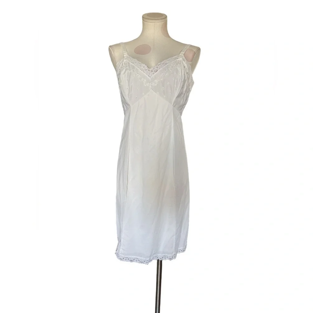 Vintage 60s coquette slip dress - white - small - Picture 2 of 8